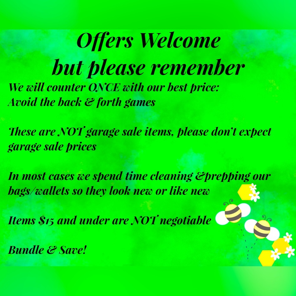 OFFERS WELCOME:Please Read